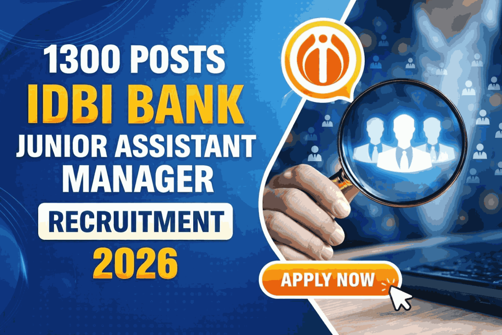 IDBI Bank Junior Assistant Manager JAM Recruitment 2026